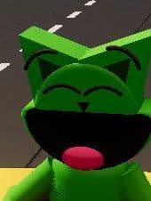 green cat in the car